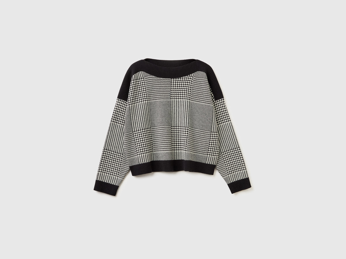 Maglia boxy fit principe di Galles