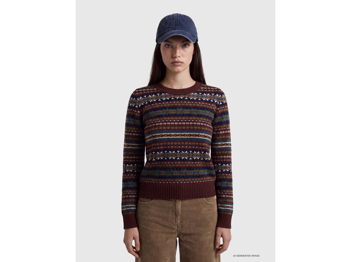 Maglia jacquard in misto lana
