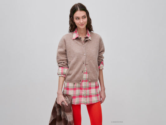 Cardigan in lana, cashmere e seta