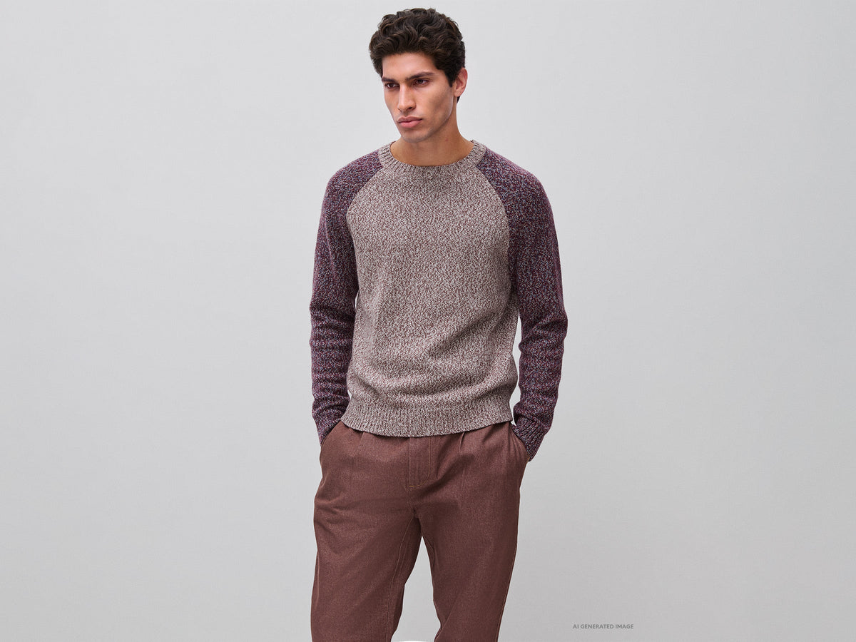 Maglia color block in misto lana
