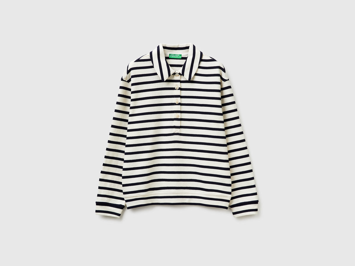 Polo in felpa a righe