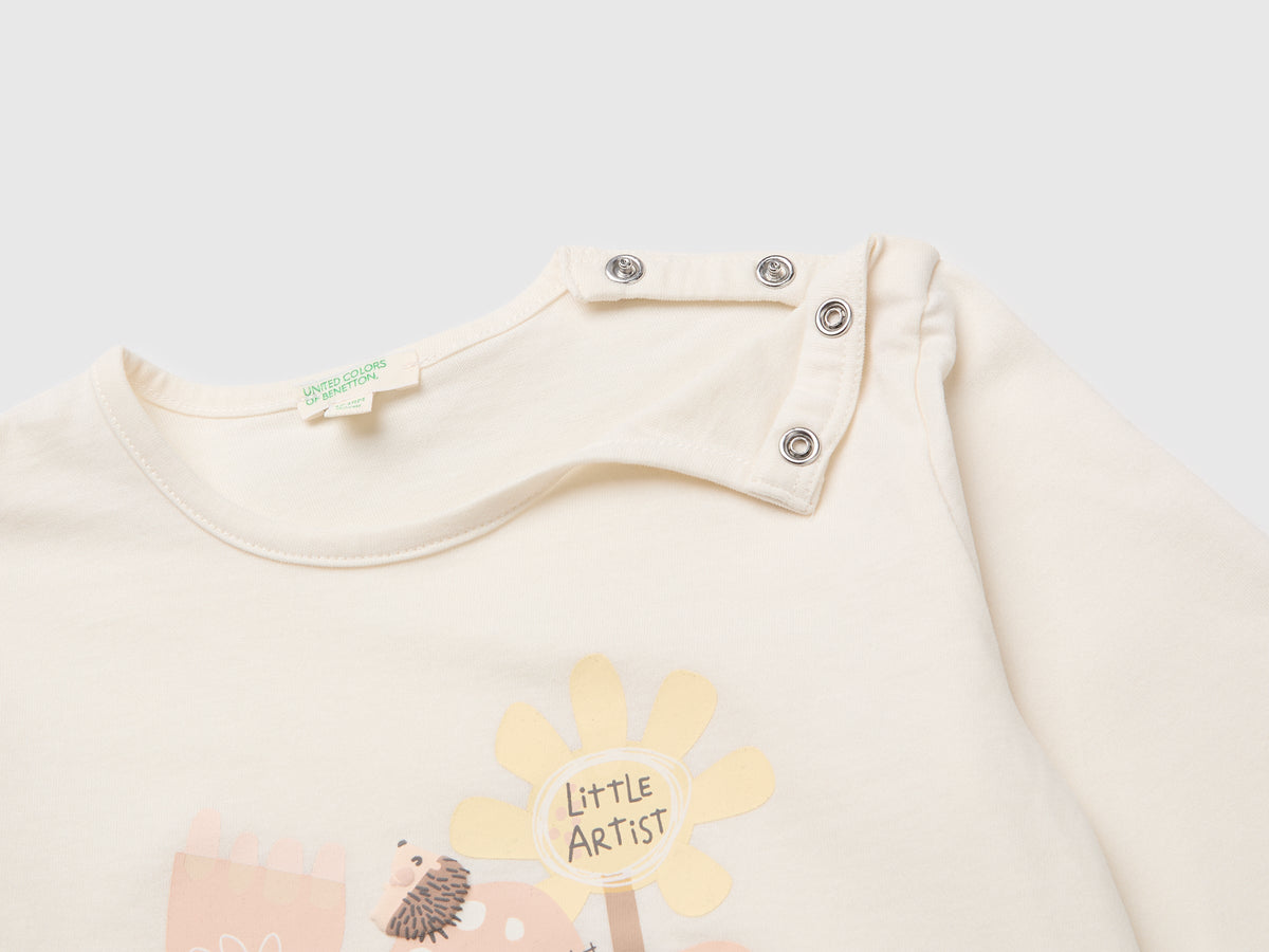 T-shirt con stampa in cotone bio