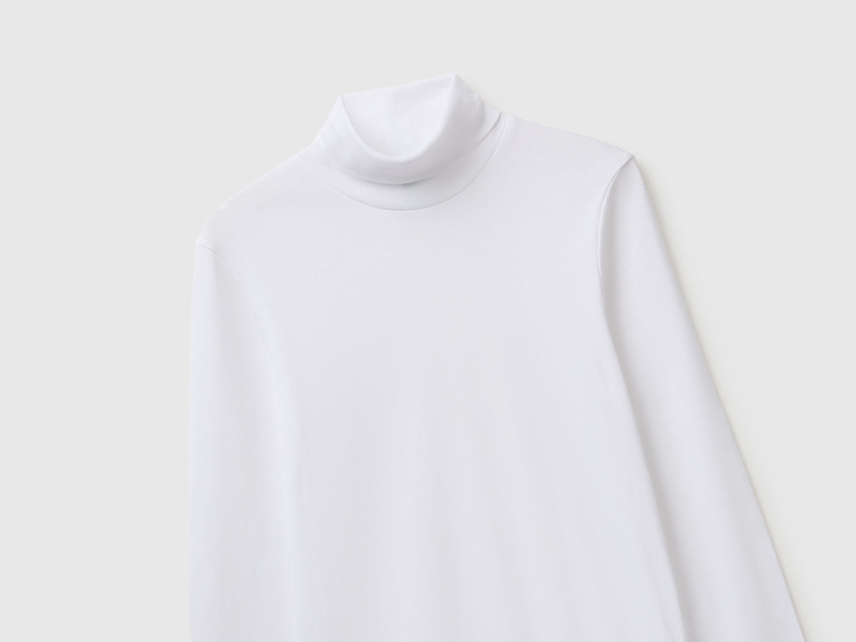T-shirt lupetto in cotone a fibra lunga