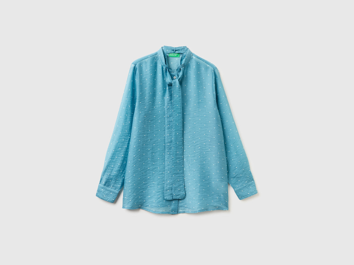Camicia fluida con micro pois