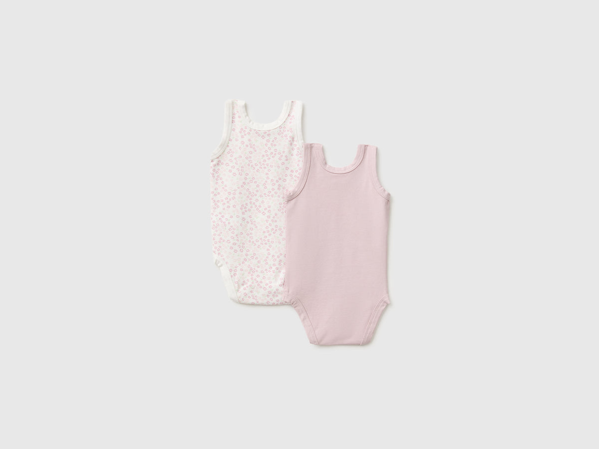 Due body smanicati in cotone stretch