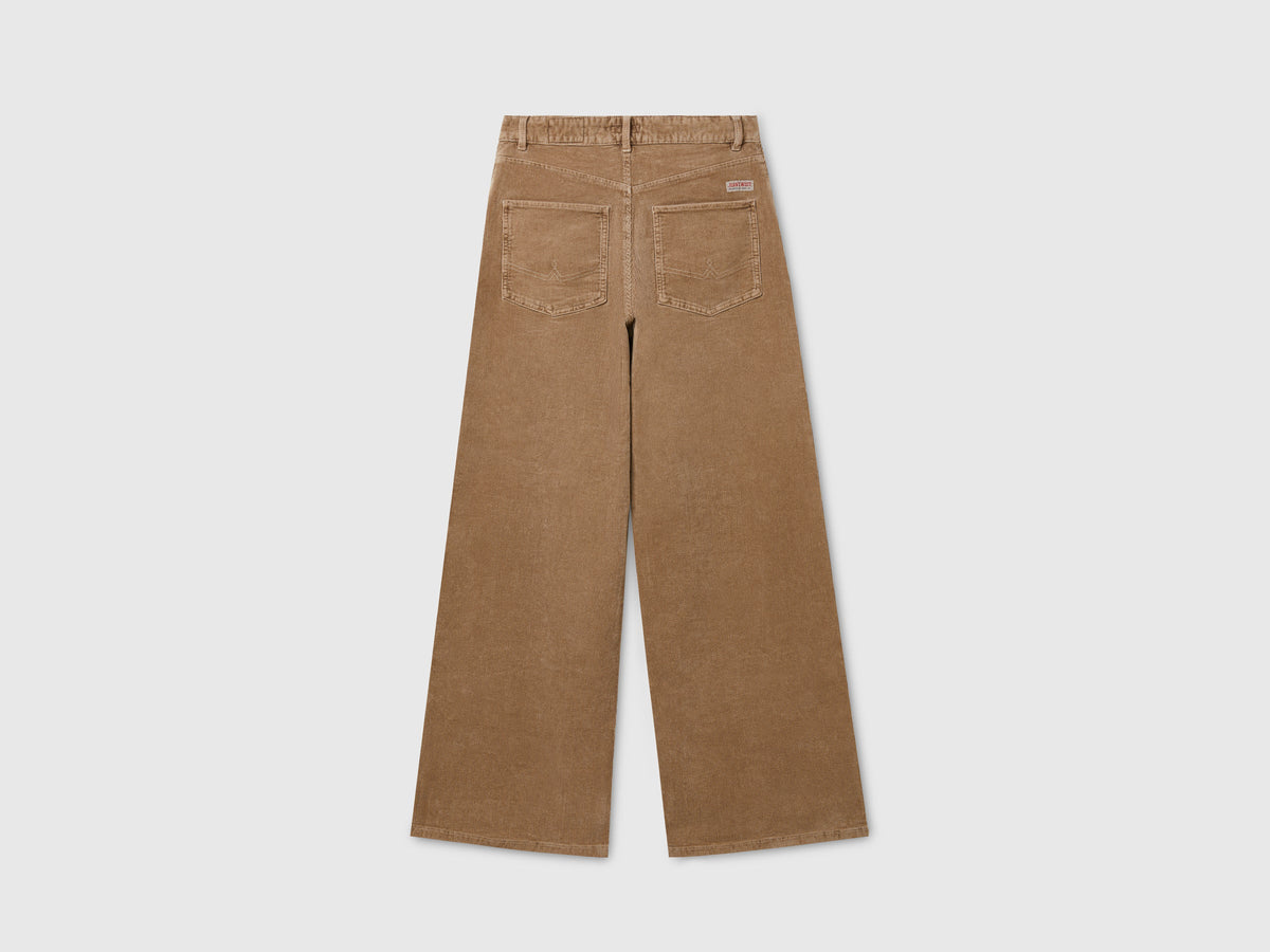 Pantaloni wide fit in velluto a costine lavaggio vintage