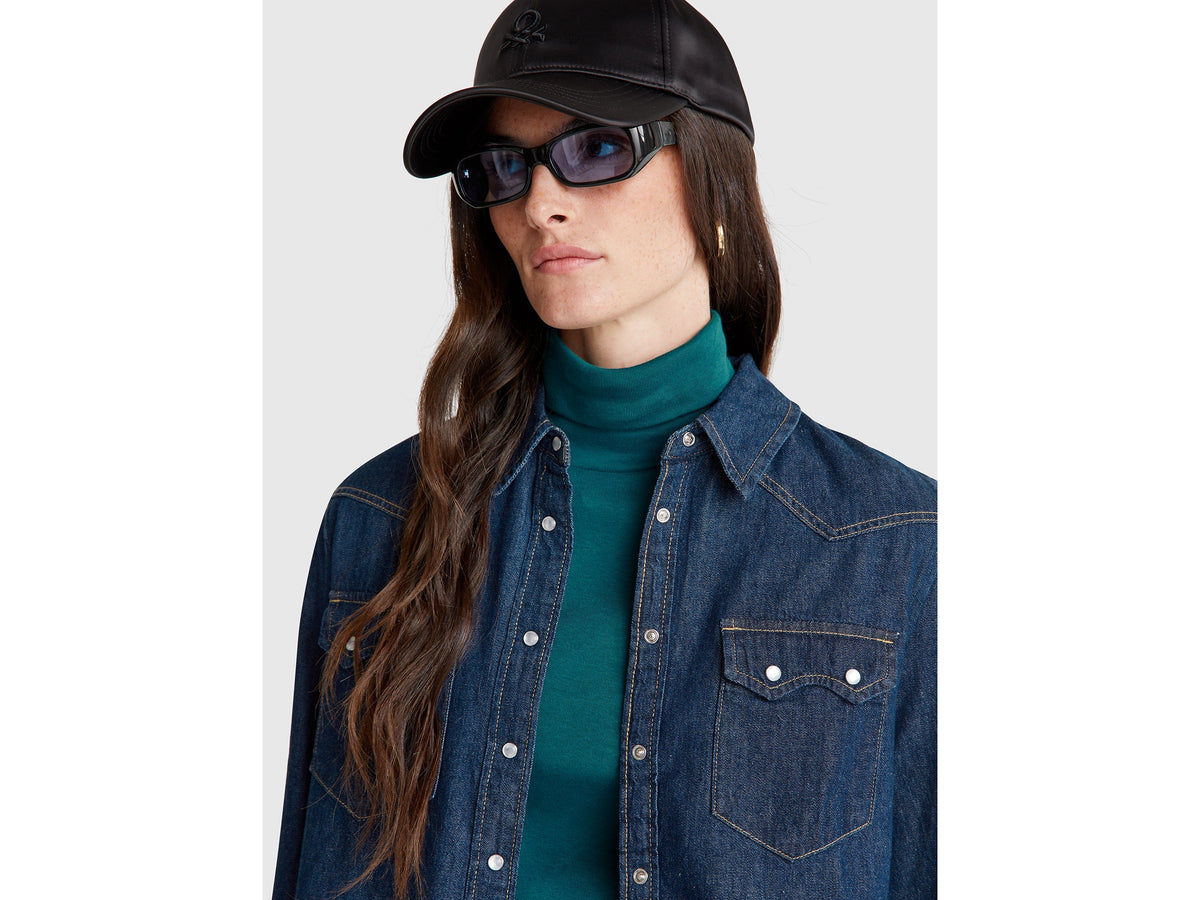 T-shirt a manica lunga con collo alto