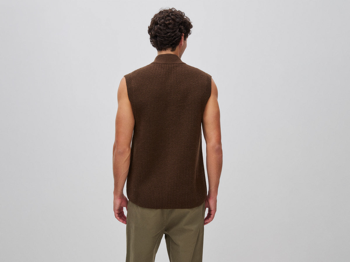 Gilet con bottoni in misto lana