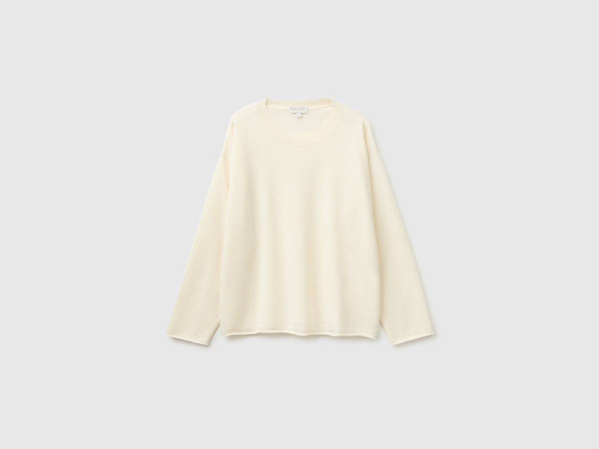 Maglia girocollo in misto lana e cashmere