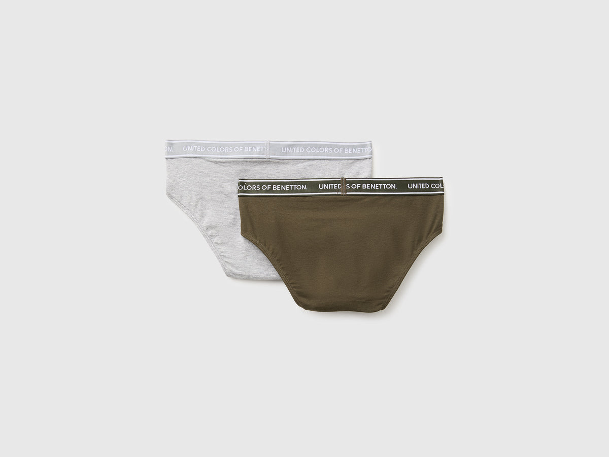 Set di due slip con elastico logato