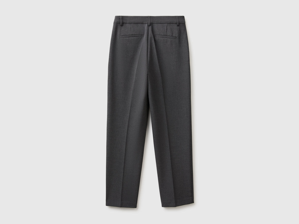 Pantaloni gamba dritta in misto viscosa stretch