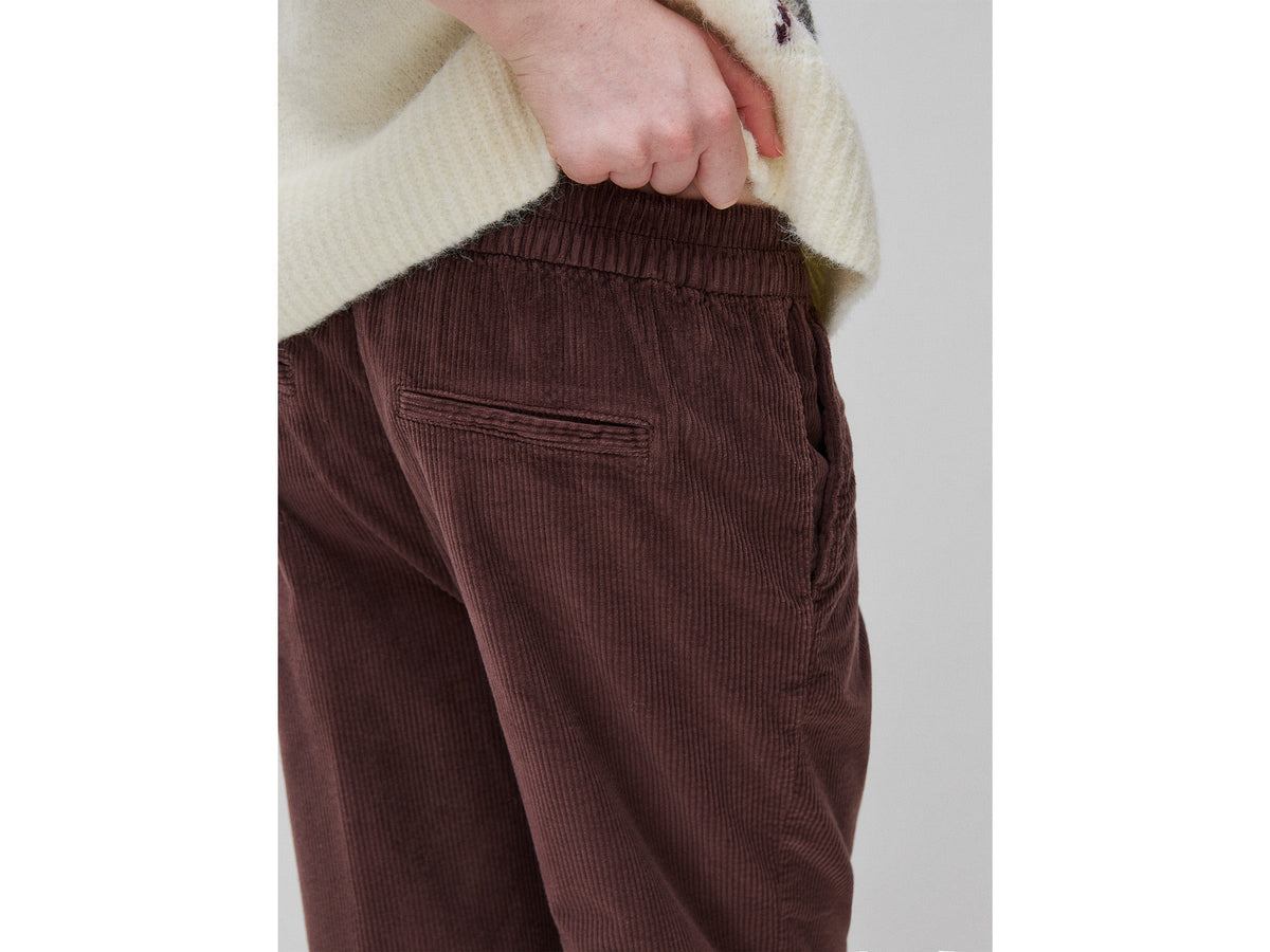 Chino in velluto con vita elasticizzata