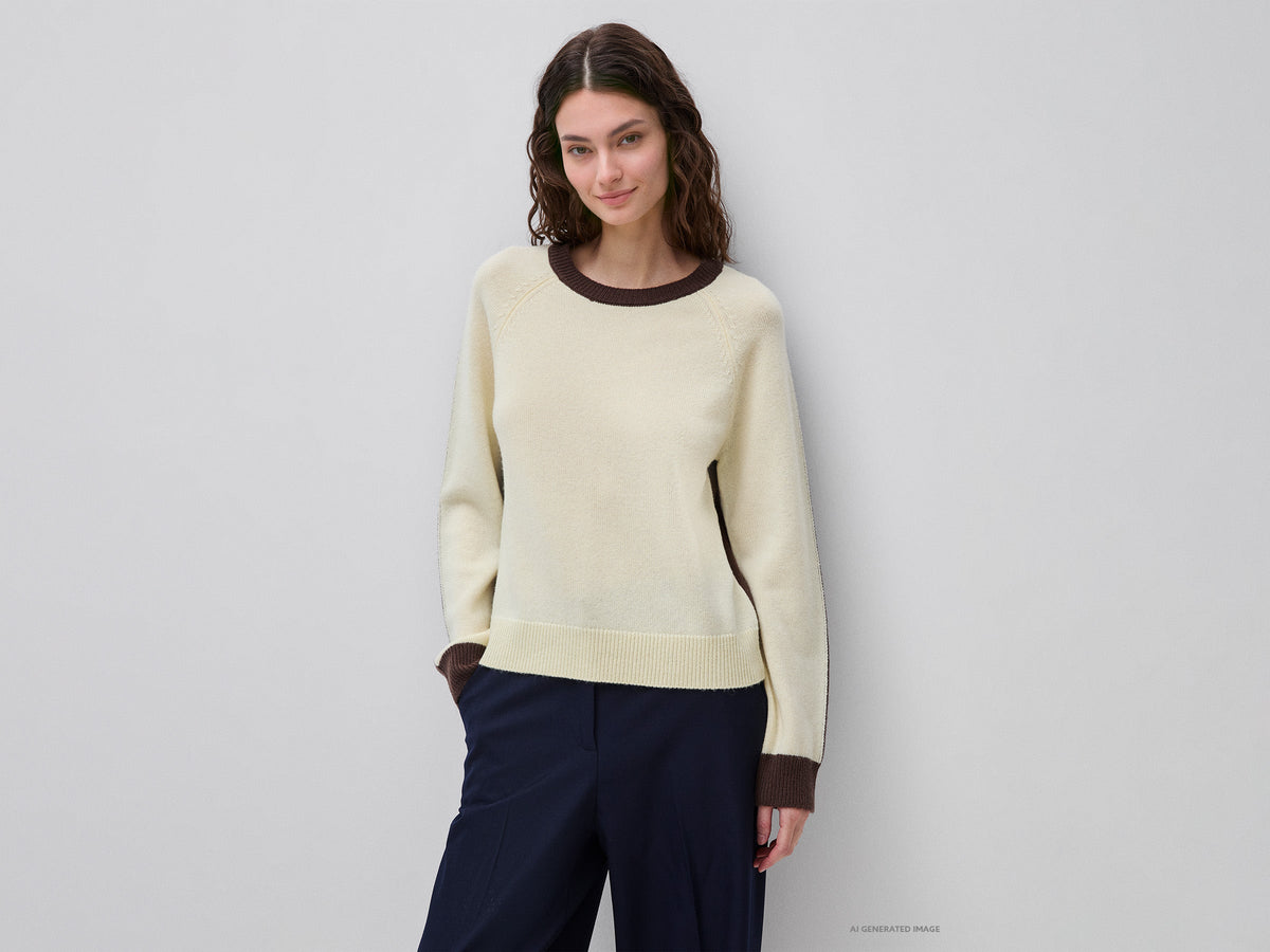 Maglia color block 100% lana