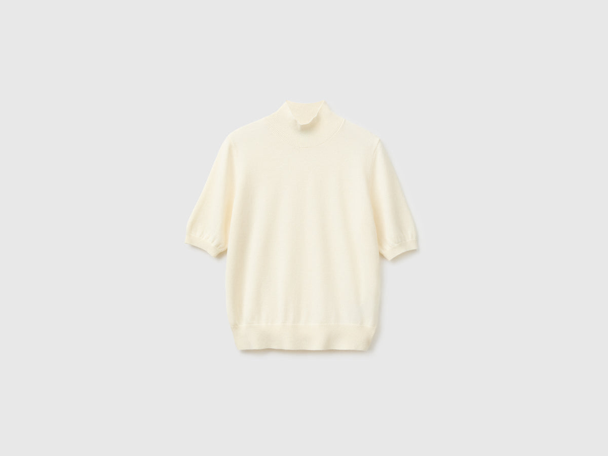 Dolcevita manica corta in misto cashmere