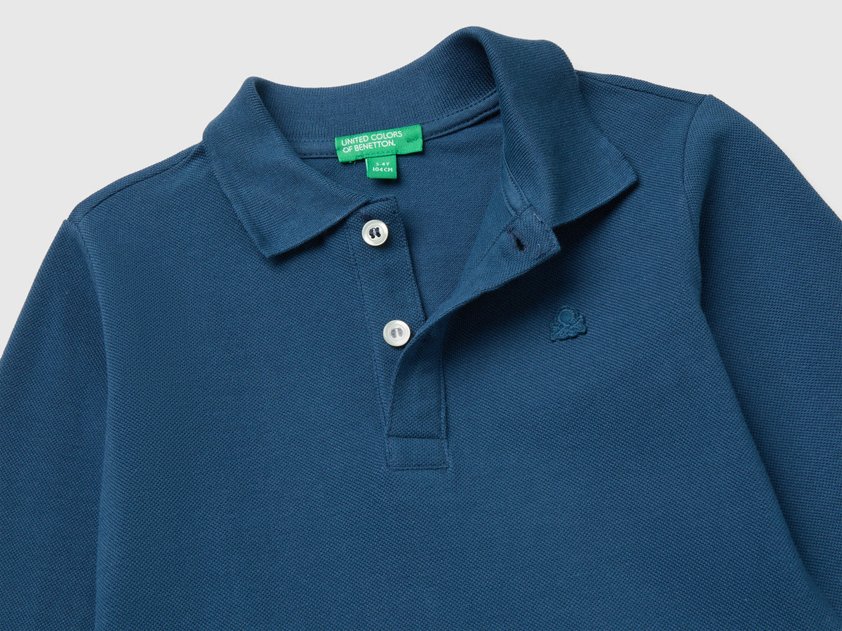 Polo 100% cotone bio a manica lunga
