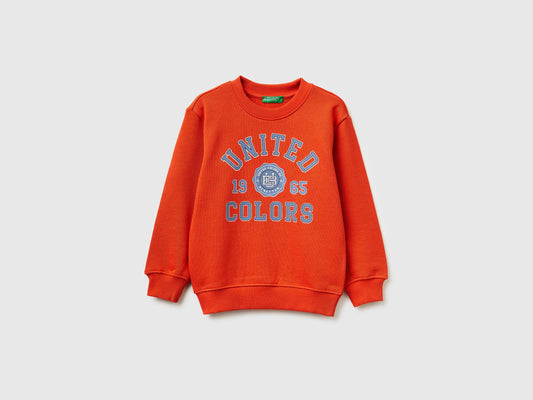 Felpa con stampa logo in cotone bio
