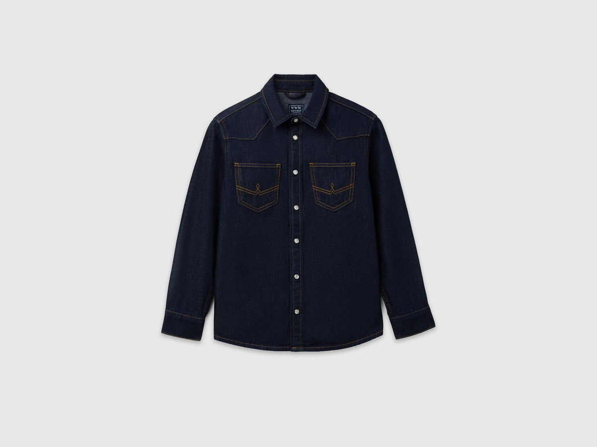 Camicia western di jeans scuro