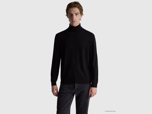 Dolcevita nero in pura lana Merino