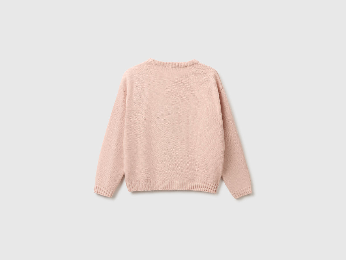 Maglione con intarsio peloso