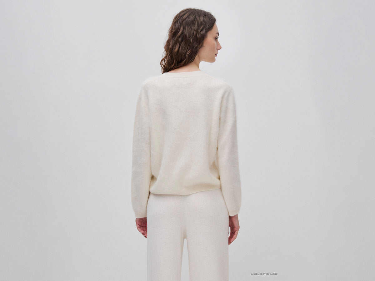 Cardigan in lana, cashmere e seta