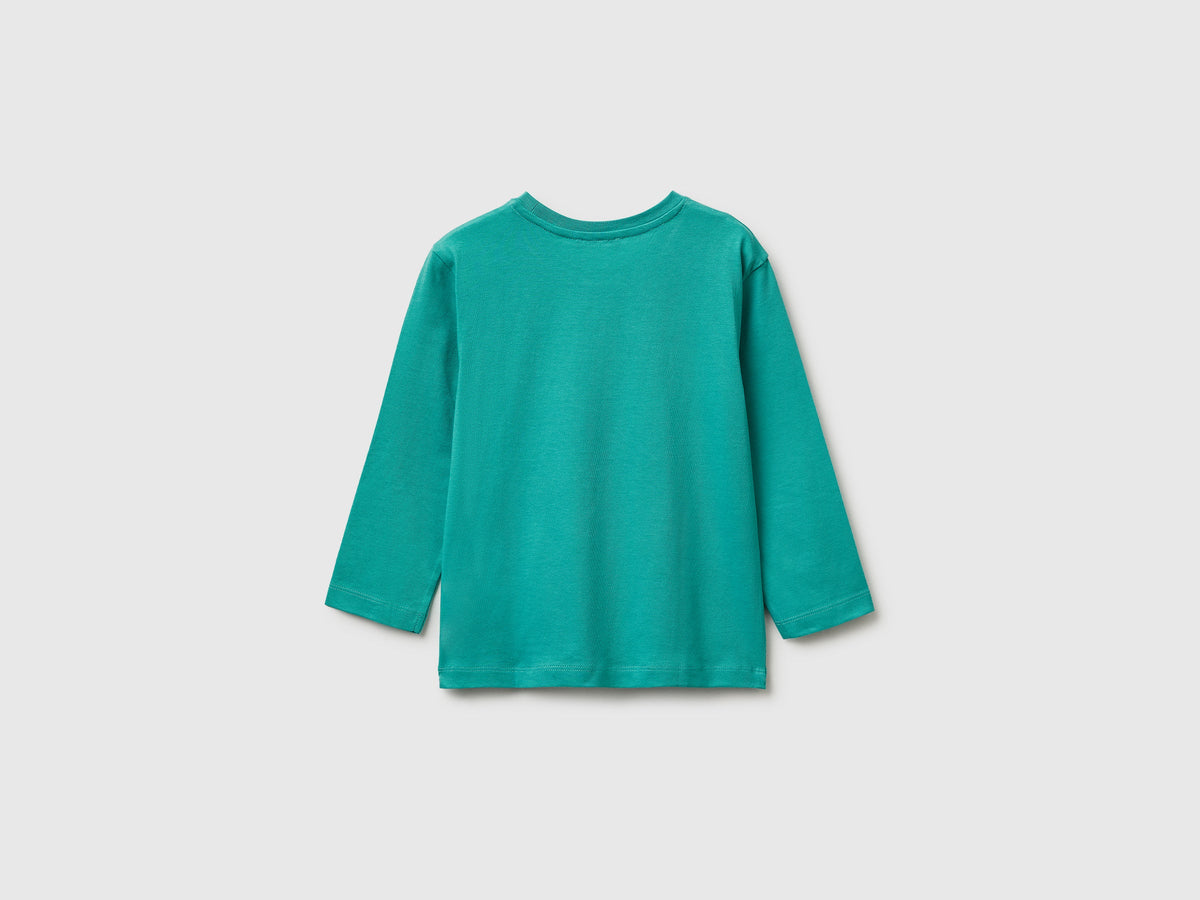T-shirt con stampa logo in cotone bio