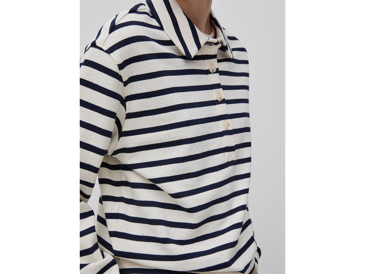 Polo in felpa a righe