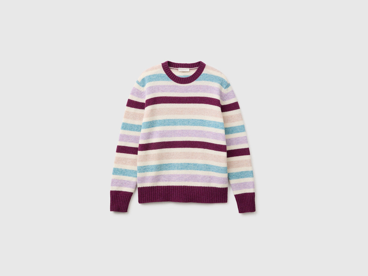 Maglia a righe 100% lana Shetland