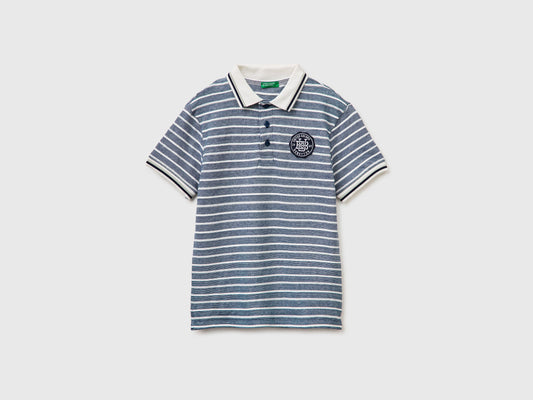 Polo a righe con patch