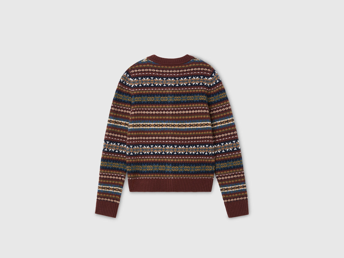 Cardigan jacquard in misto lana