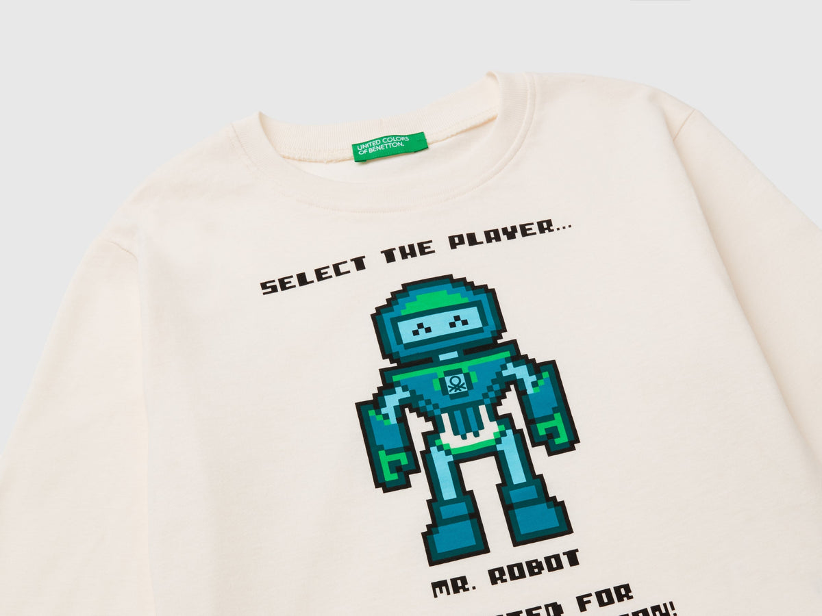 T-shirt con stampa in caldo cotone bio