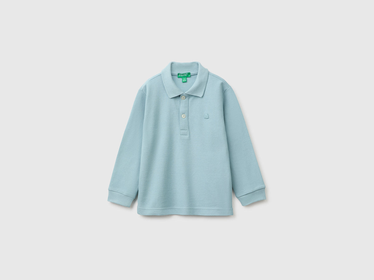 Polo 100% cotone bio a manica lunga