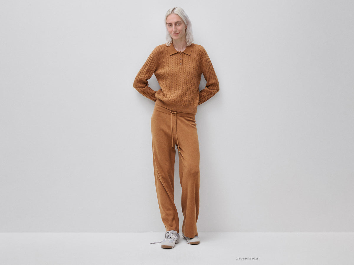 Maglia a polo con trecce