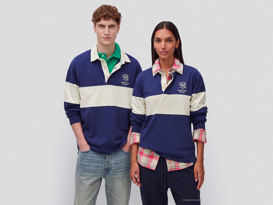 Polo blu scuro Benetton Rugby 100% cotone