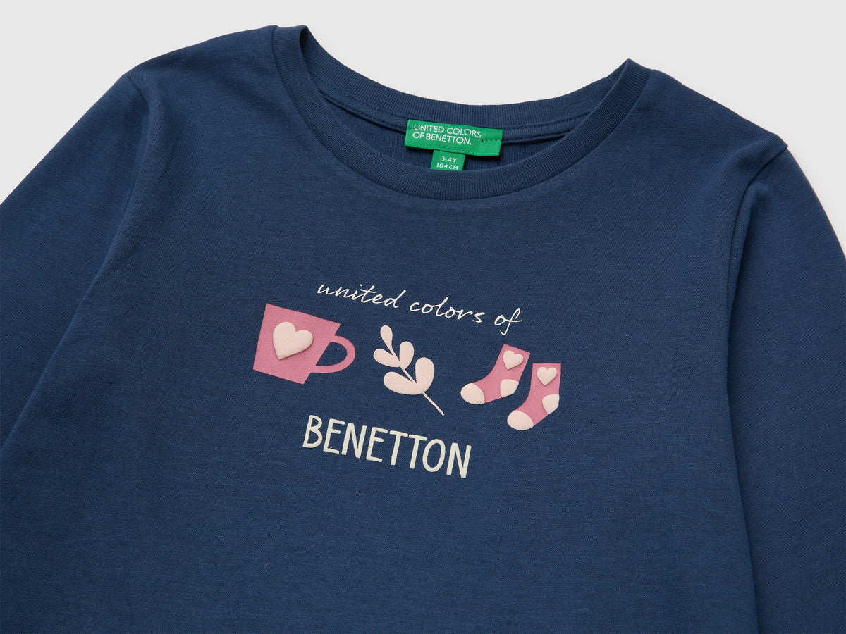 T-shirt con stampa effetto rigonfio