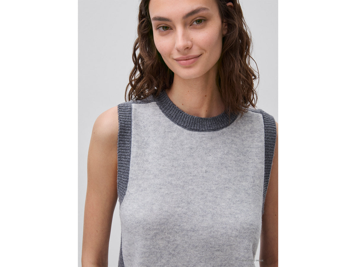 Gilet in maglia color block 100% lana
