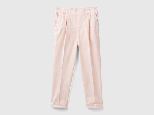 Chino in velluto con vita elasticizzata