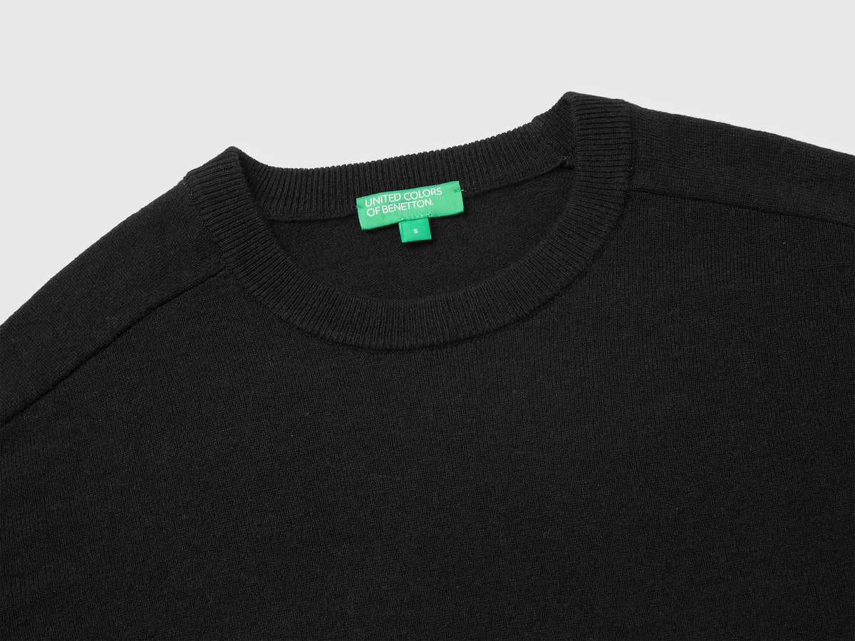 Maglia girocollo in misto cashmere
