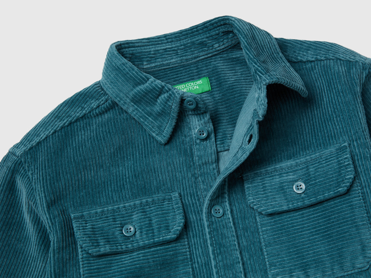Camicia in velluto con ricamo sul retro