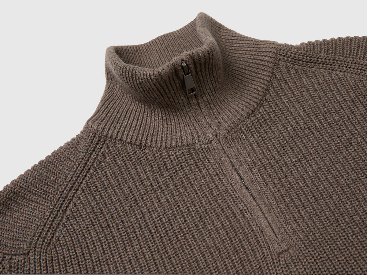 Maglia lupetto con mezza zip