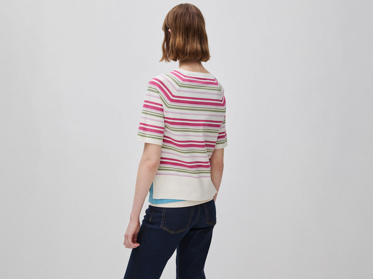 Maglia manica corta a righe