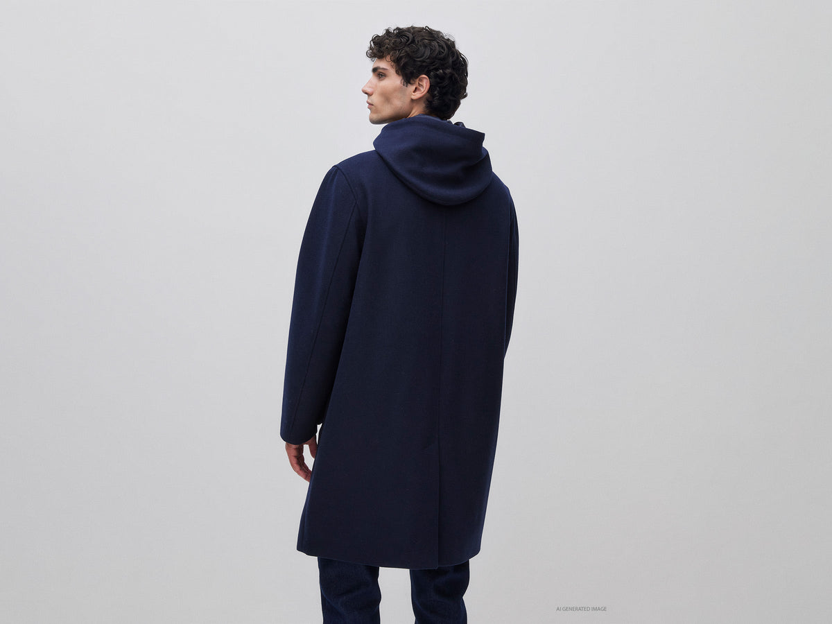 Parka in panno di misto lana