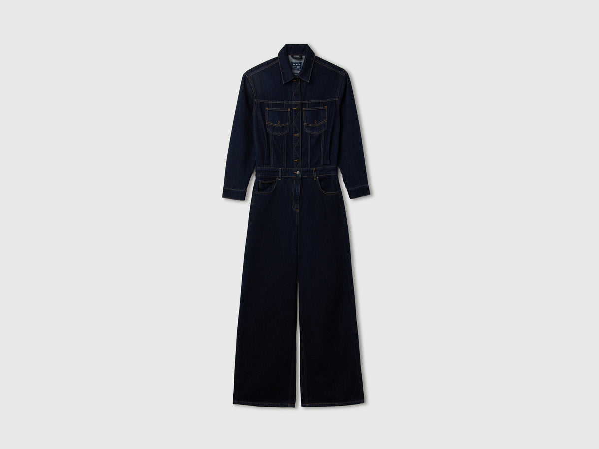 Tuta di jeans wide fit lavaggio rinse