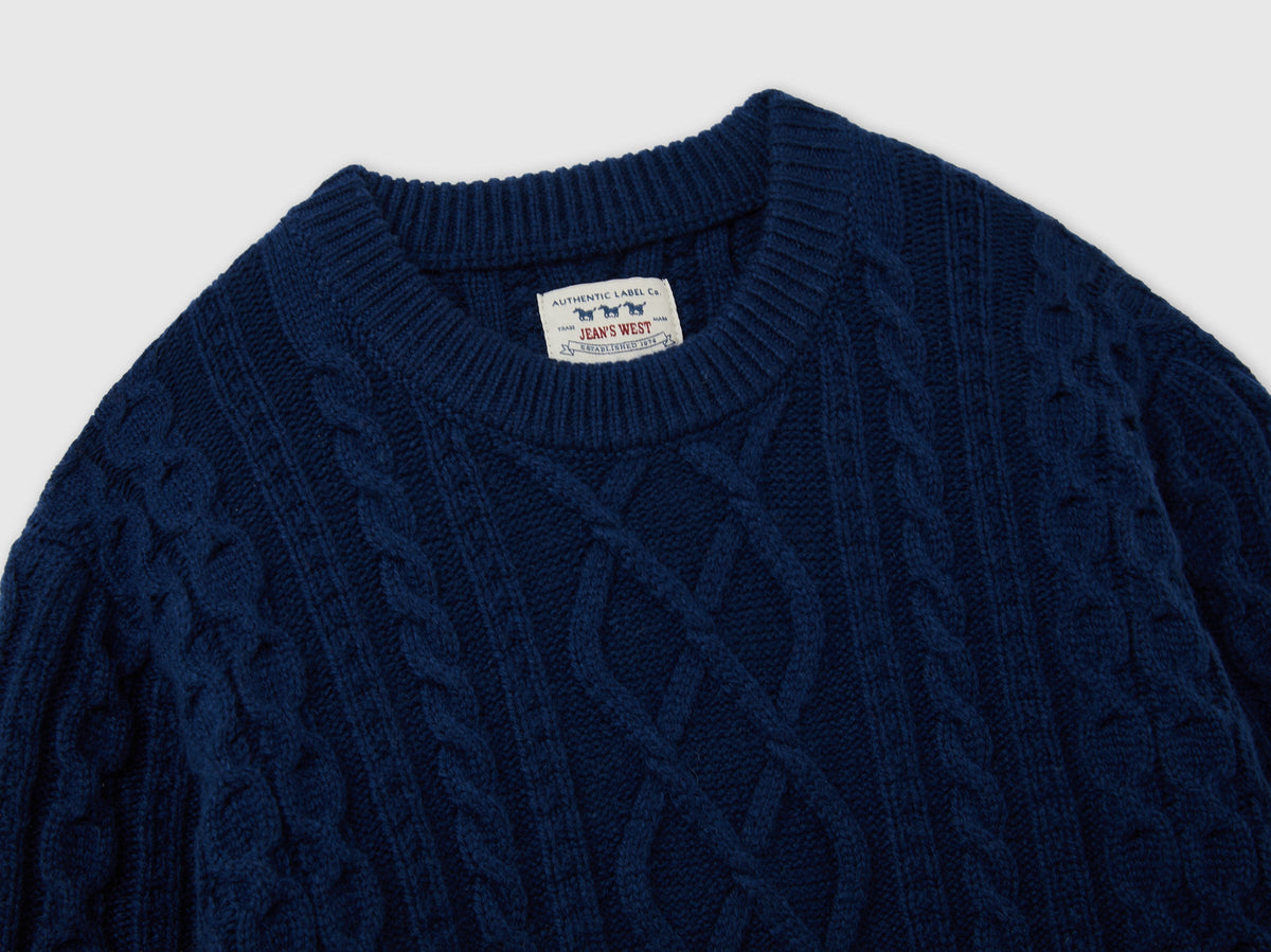 Maglia a trecce in misto lana