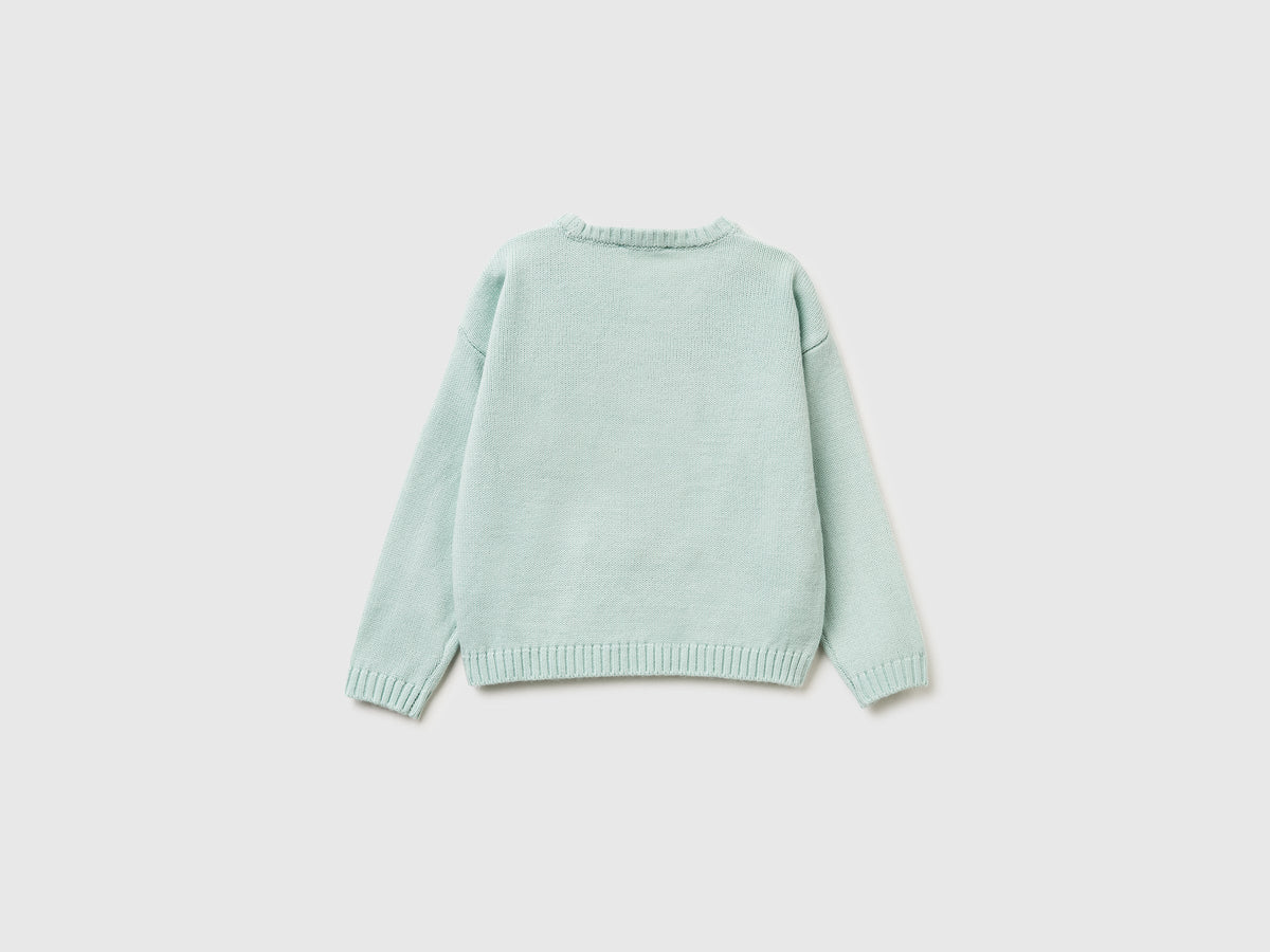 Maglione con intarsio peloso