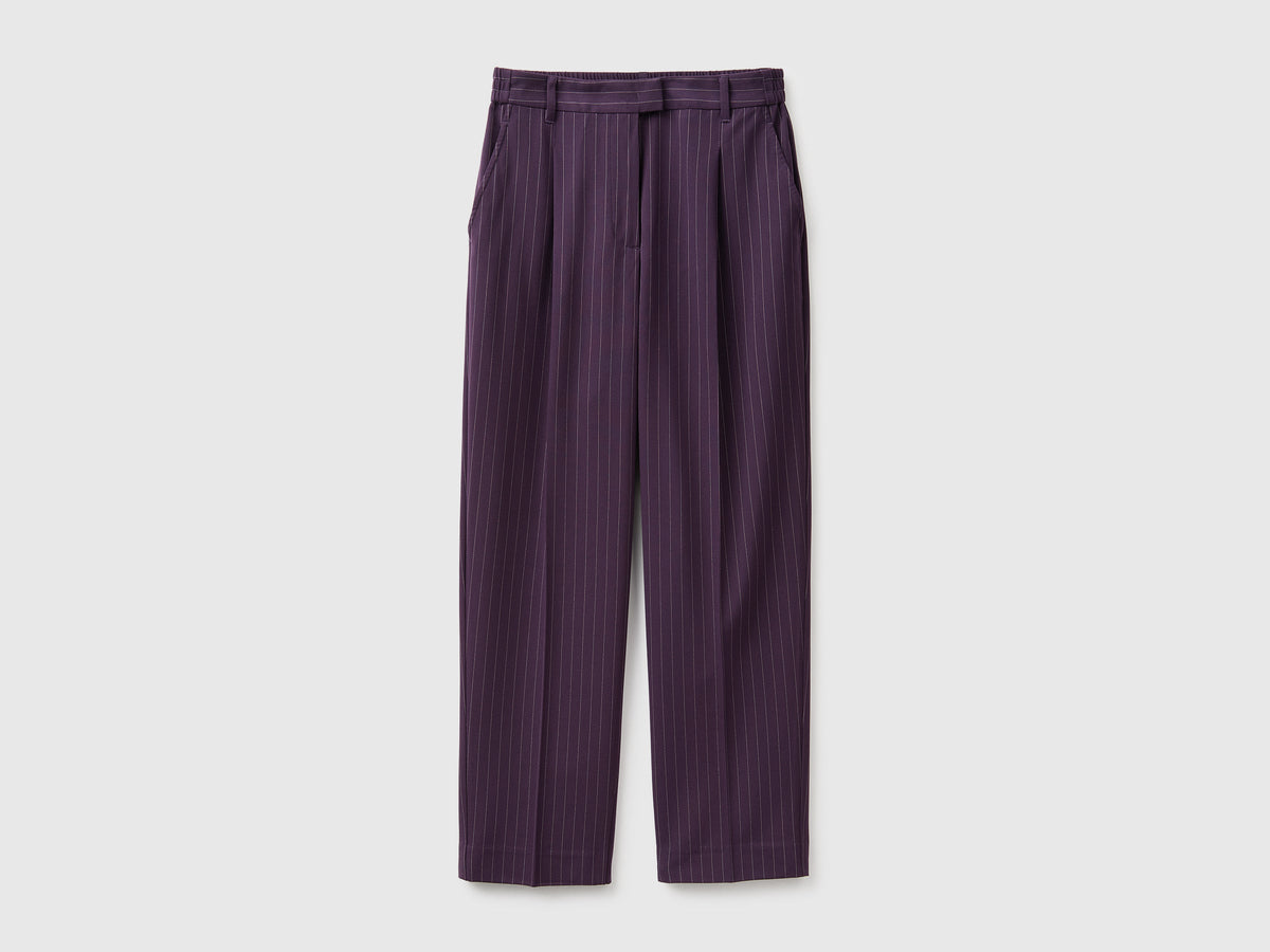 Pantaloni gessati carrot fit