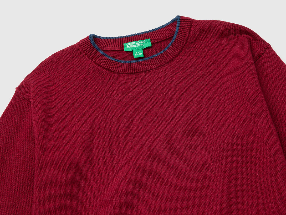 Maglia 100% cotone con bordi a contrasto