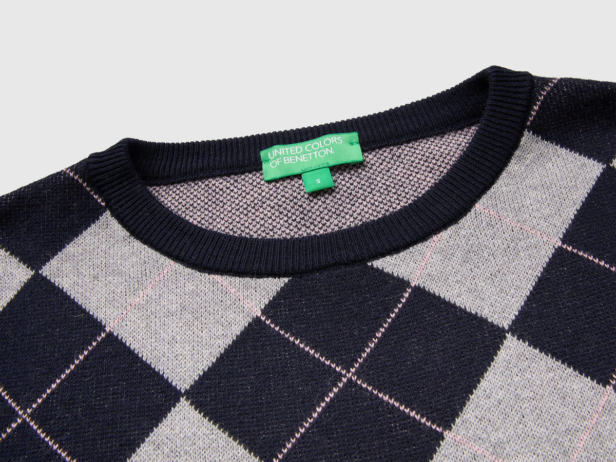 Maglia girocollo a rombi