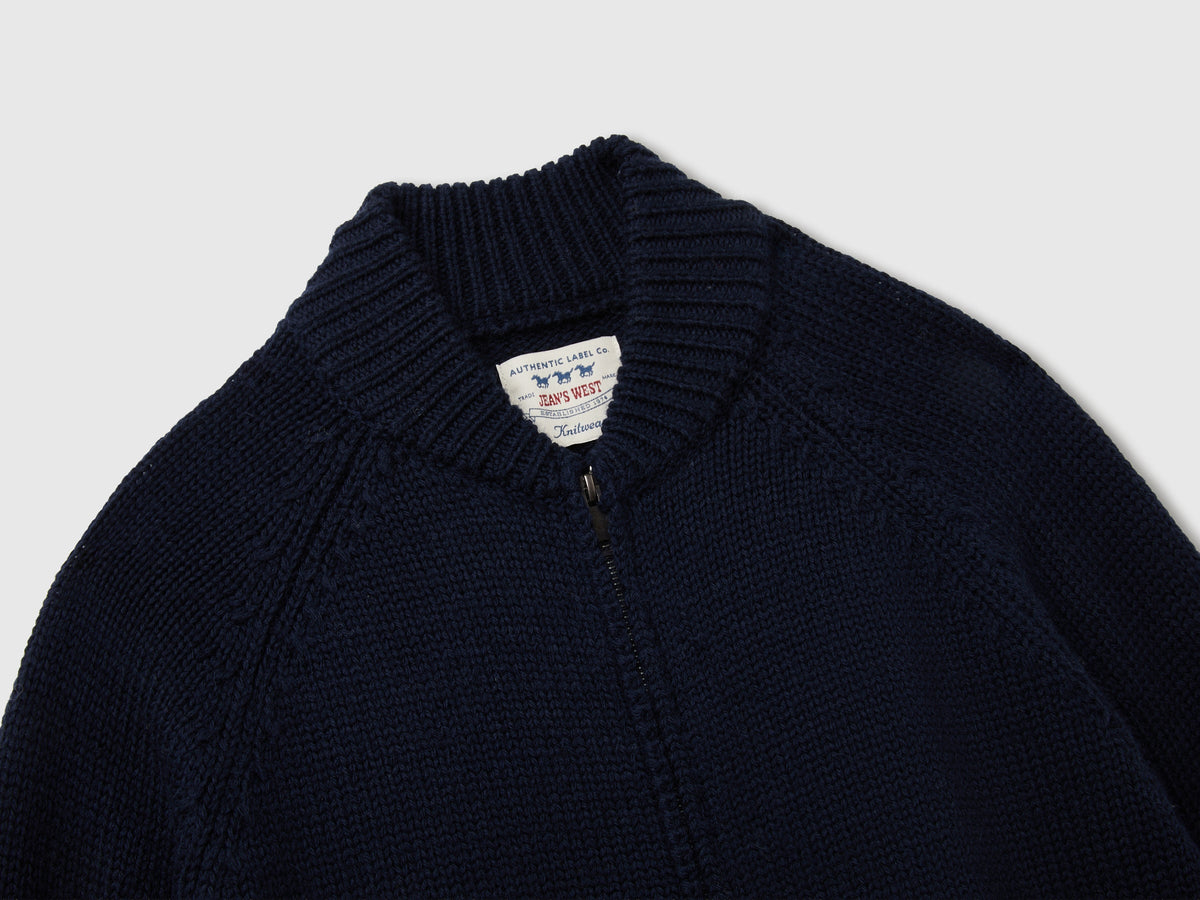 Cardigan con zip 100% lana