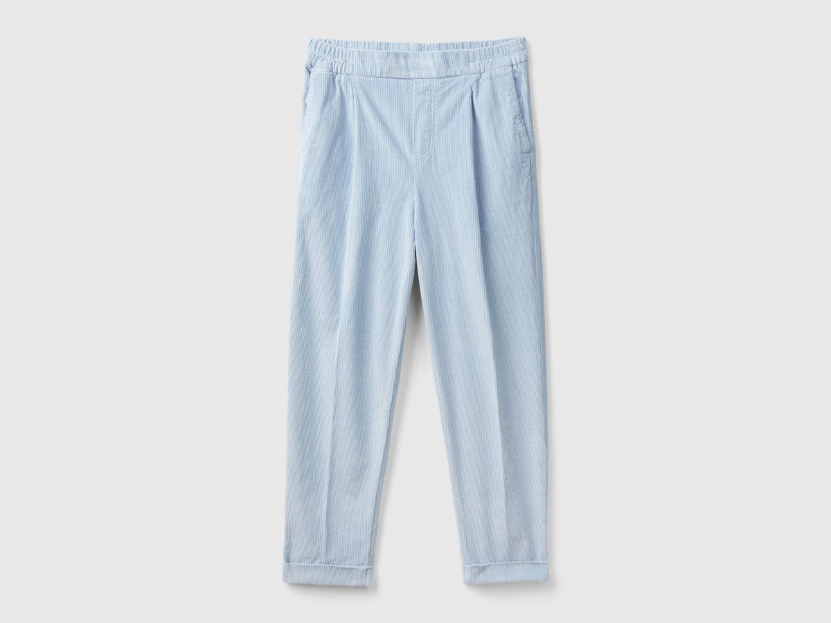 Chino in velluto con vita elasticizzata