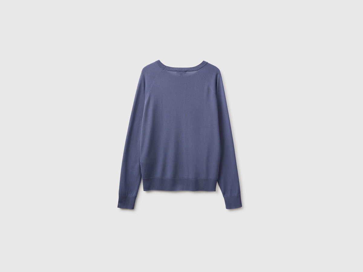 Maglia girocollo in misto seta